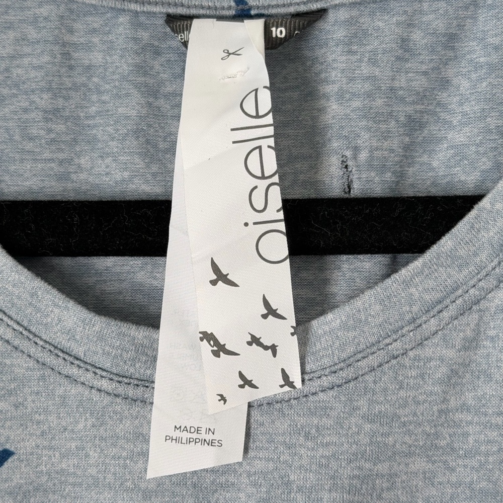 Oiselle Blue Bird Print Performance Tank Top Size 10 - Picture 4 of 7